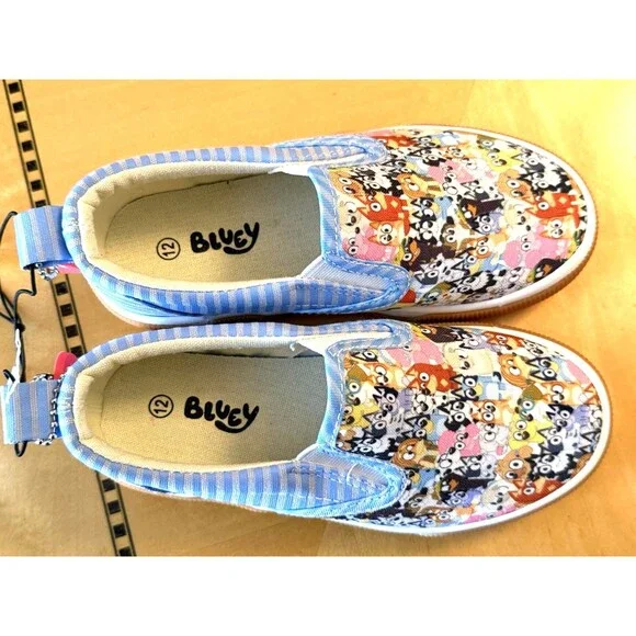 Sneakers Tennis Shoes Disney Bluey & Bingo Slip On Unisex Boy Girl Size 12 NEW - Picture 3 of 7